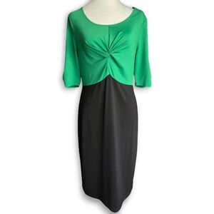Vintage Avon Green/Black Dress